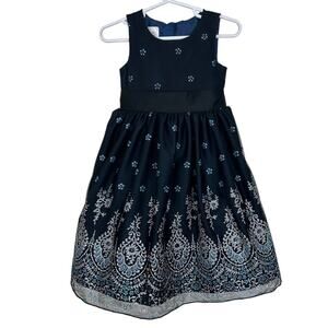 Special Editions Holiday Formal Dress Embellished Blue Black Size 2T